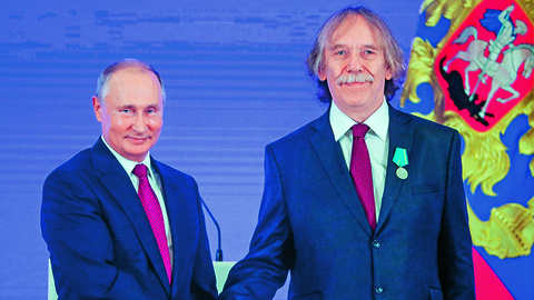 Jaromír Nohavica s Vladimrem Putinem.